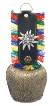 Glocke antik Fransenband Edelweiss 6cm